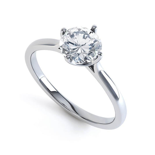 1.0 CT Round Shaped Moissanite Solitaire Style Engagement Ring 1