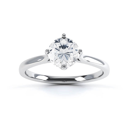 1.0 CT Round Shaped Moissanite Solitaire Style Engagement Ring 2