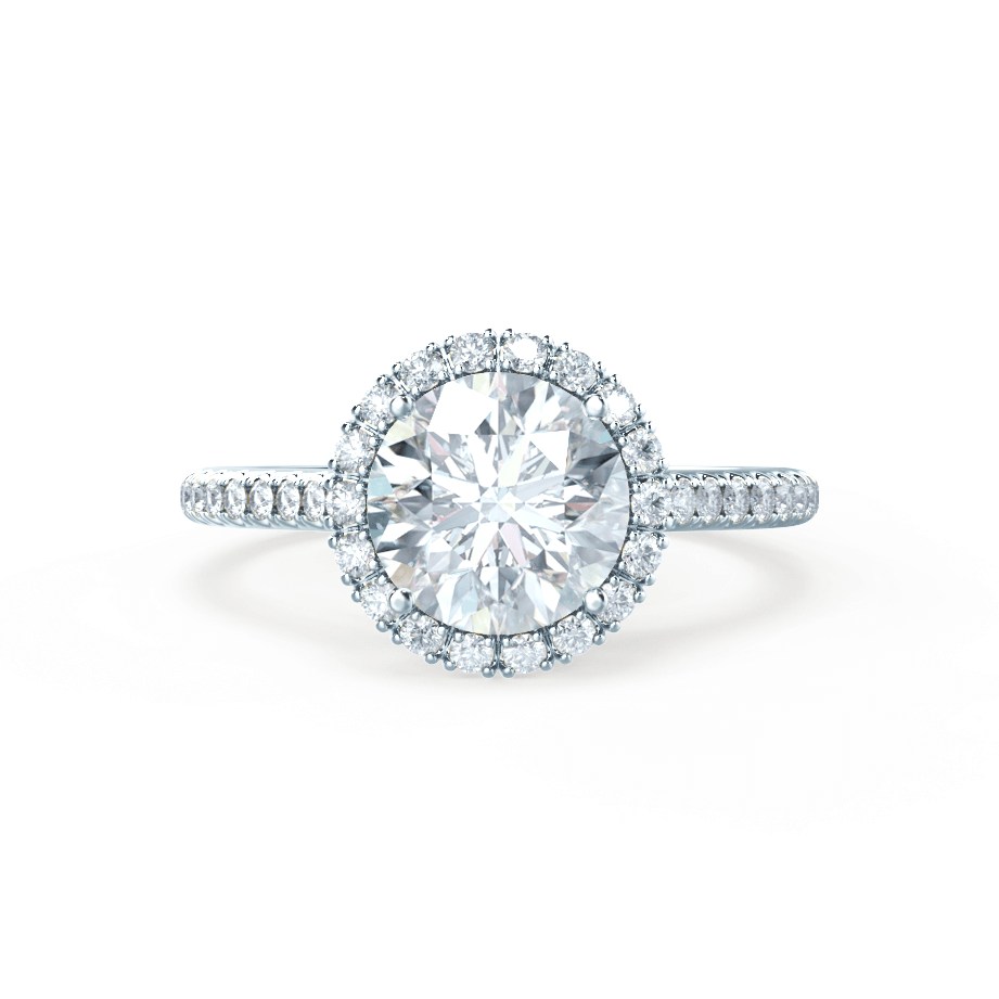 1.0 CT Round Shaped Moissanite Halo Engagement Ring 2