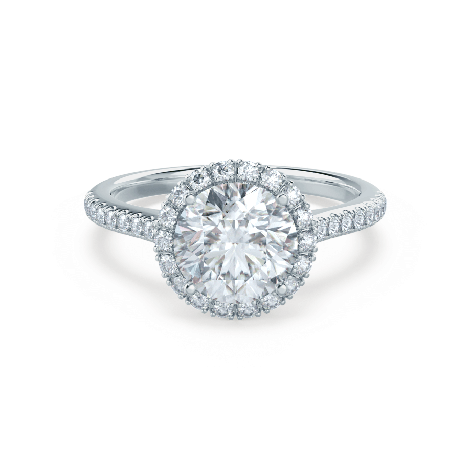 1.0 CT Round Shaped Moissanite Halo Engagement Ring 3