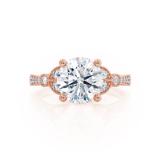 1.50 CT Round Shaped Moissanite Cluster Style Engagement Ring 4