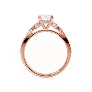 1.50 CT Round Shaped Moissanite Cluster Style Engagement Ring 6