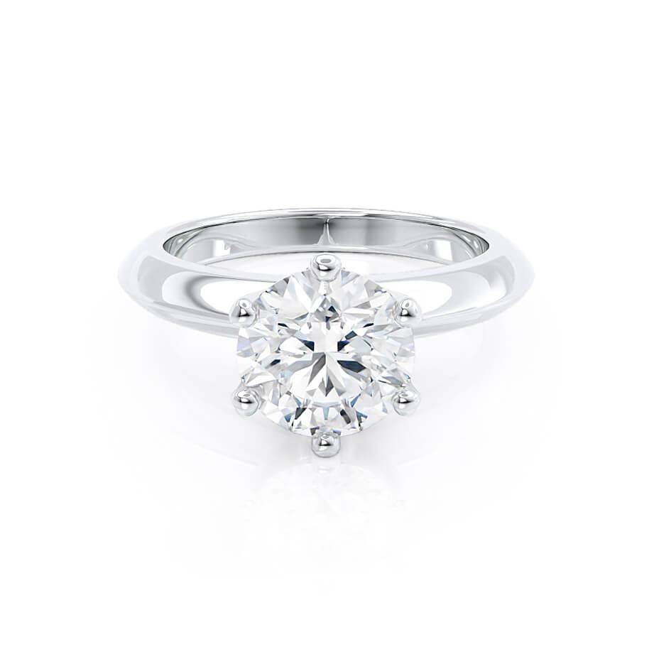 0.80 CT Round Shaped Moissanite Solitaire Style Engagement Ring 1