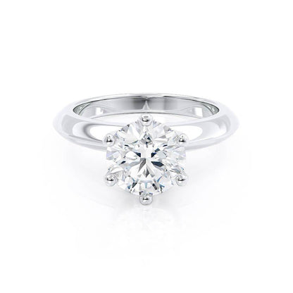 1.0 CT Round Shaped Moissanite Solitaire Style Engagement Ring 1