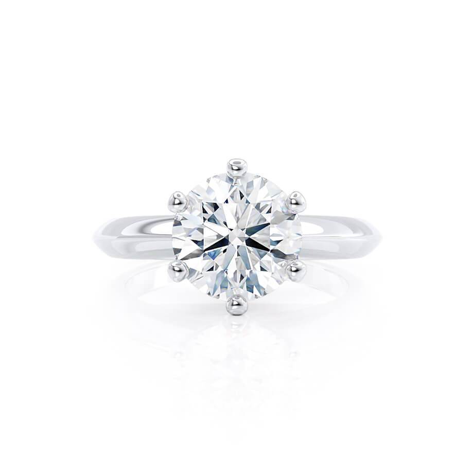 1.0 CT Round Shaped Moissanite Solitaire Style Engagement Ring 3