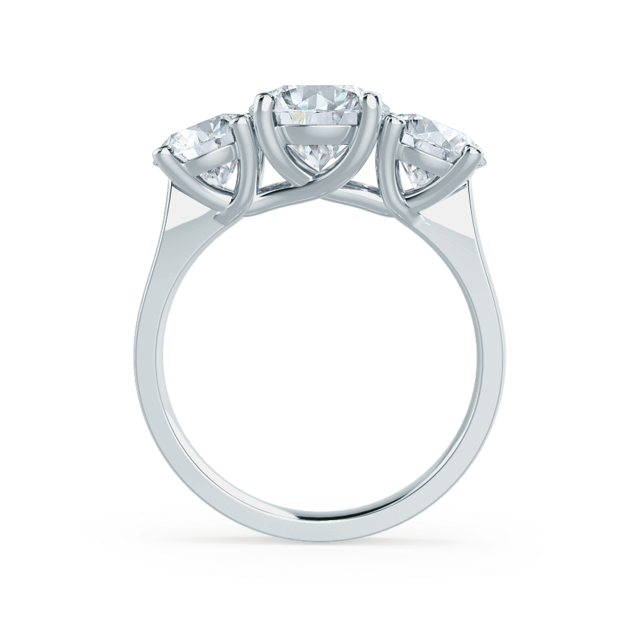 1.0 CT Round Shaped Moissanite Three Stone Style Engagement Ring 4