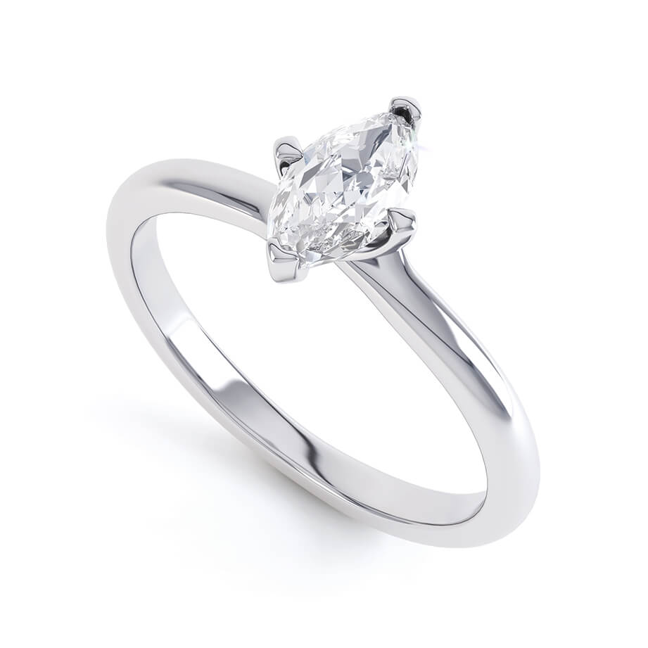 1.0 CT Marquise Shaped Moissanite Solitaire Engagement Ring 1