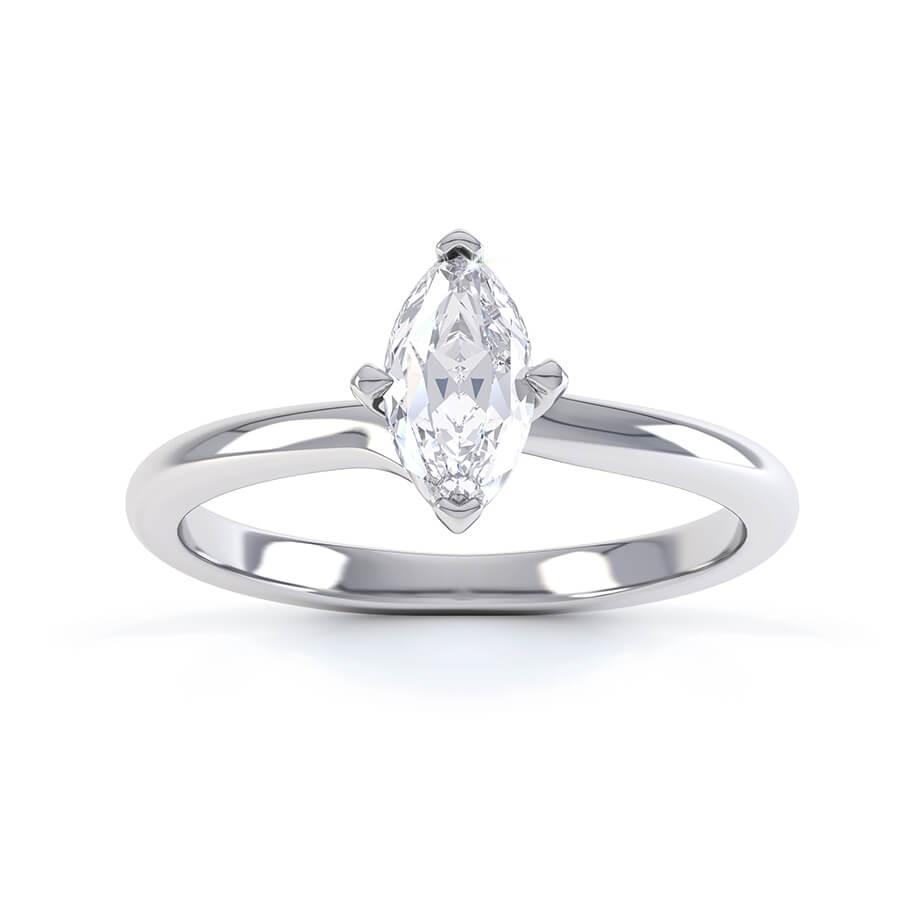 1.0 CT Marquise Shaped Moissanite Solitaire Engagement Ring 2