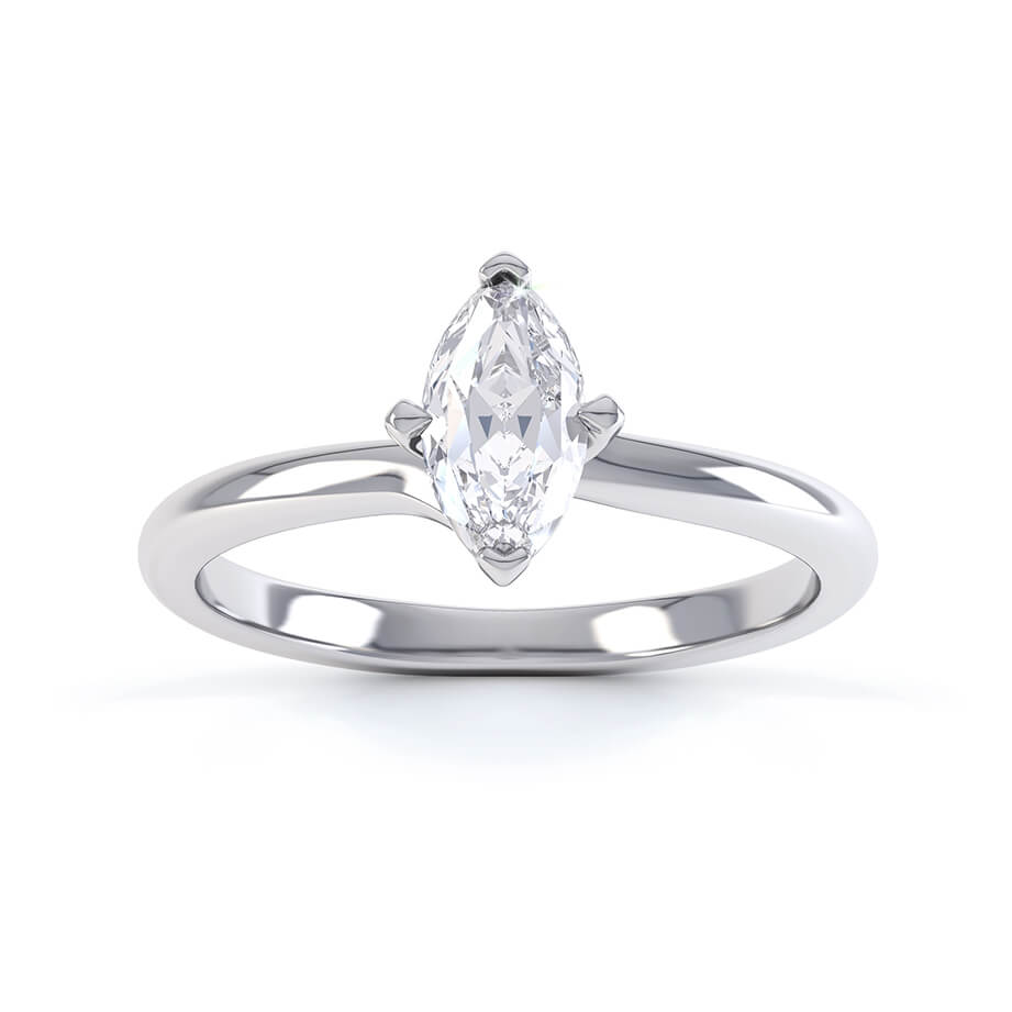 0.70 CT Marquise Shaped Moissanite Solitaire Style Engagement Ring 2