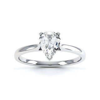 0.94 CT Pear Shaped Moissanite Solitaire Engagement Ring 2