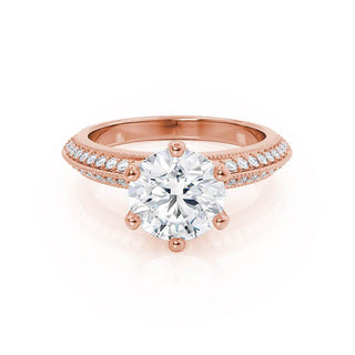 1.50 CT Round Shaped Pave Style Moissanite Engagement Ring 1