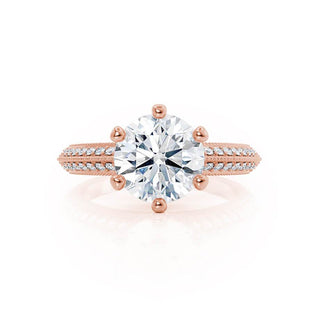 1.50 CT Round Shaped Pave Style Moissanite Engagement Ring 3