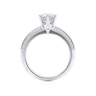 1.50 CT Round Shaped Pave Style Moissanite Engagement Ring 5