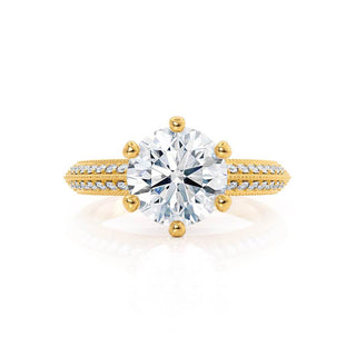 1.50 CT Round Shaped Moissanite Solitaire With Pave Setting Engagement Ring 3