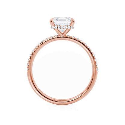 1.50 CT Asscher Shaped Moissanite Hidden Halo Style Engagement Ring 2
