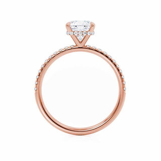 2.40 CT Cushion Shaped Moissanite Hidden Halo Style Engagement Ring 2