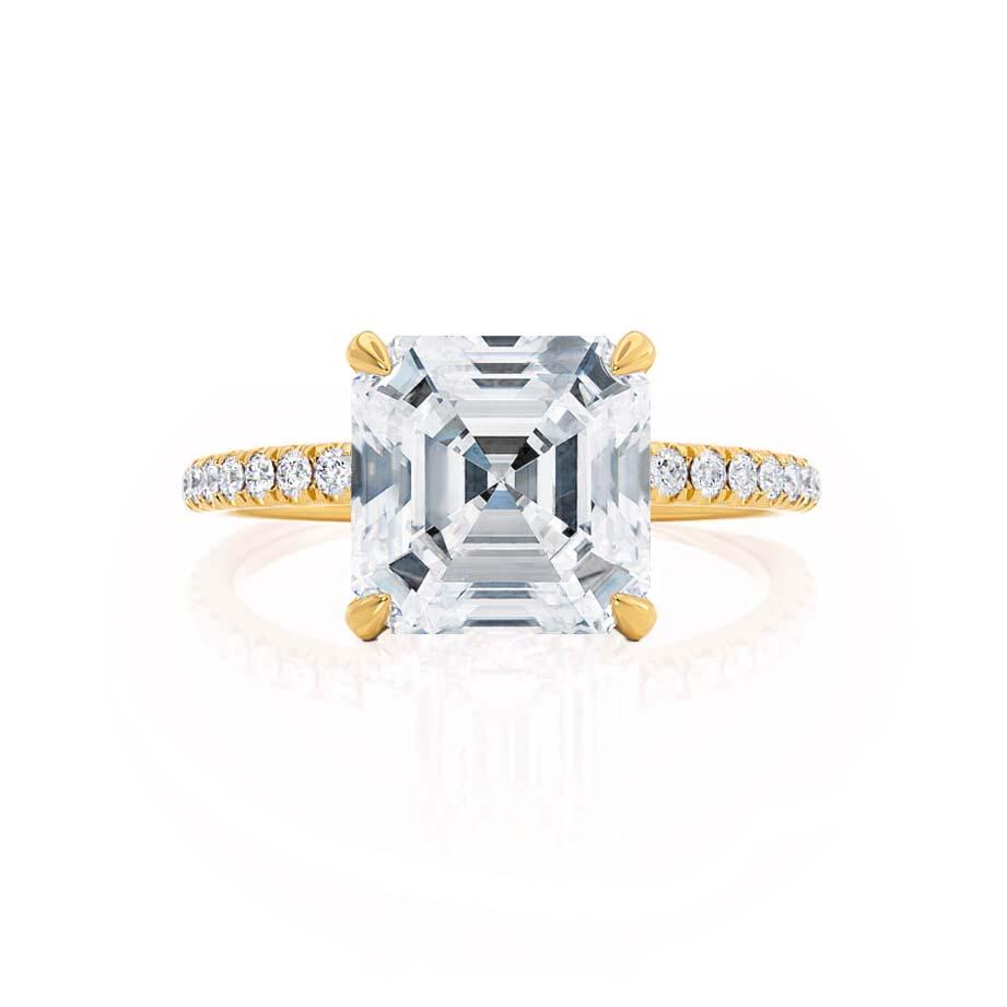 1.50 CT Asscher Shaped Moissanite Hidden Halo Style Engagement Ring 5