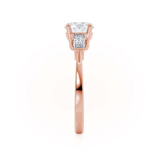 1.0 CT Round Shaped Moissanite Three Stone Style Engagement Ring 3