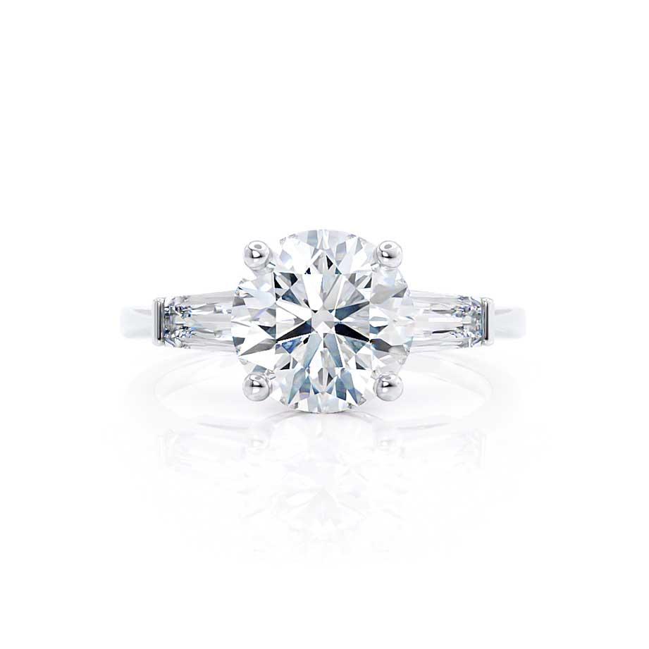 1.0 CT Round Shaped Moissanite Three Stone Engagement Ring 2