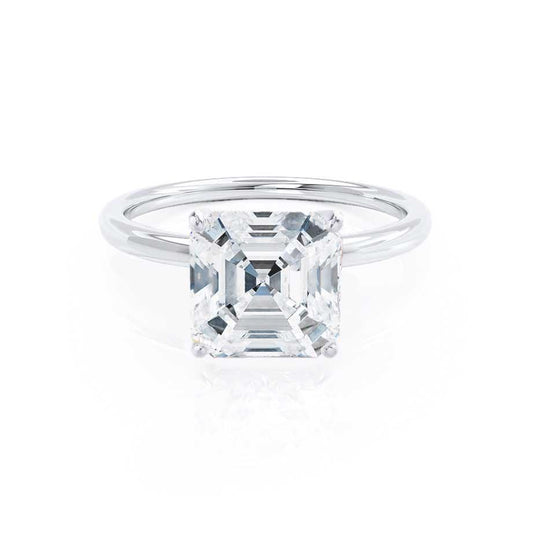 1.80 CT Asscher Shaped Moissanite Solitaire Engagement Ring 1