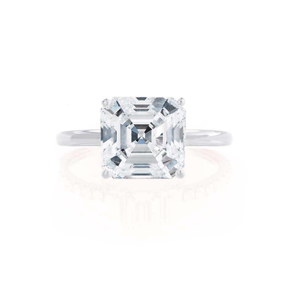1.80 CT Asscher Shaped Moissanite Solitaire Style Engagement Ring 3