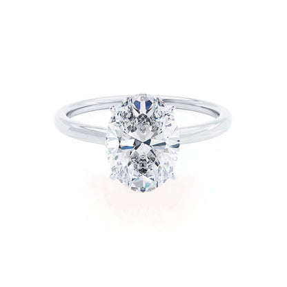 2.10 CT Oval Shaped Moissanite Solitaire Engagement Ring 5