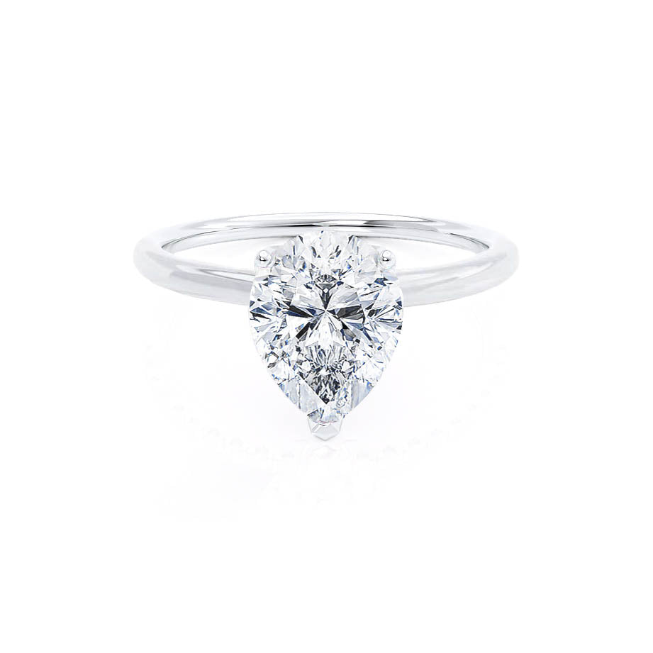 0.94 CT Pear Shaped Moissanite Solitaire Style Engagement Ring 1