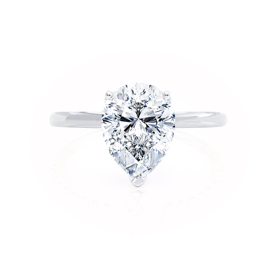 0.94 CT Pear Shaped Moissanite Solitaire Style Engagement Ring 2