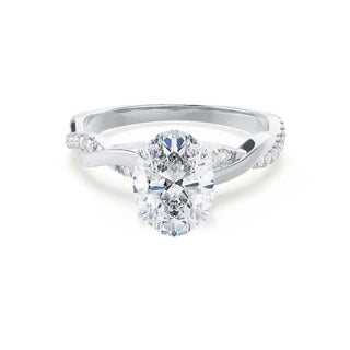 1.50 CT Oval Shaped Twisted Pave Style Moissanite Engagement Ring 5