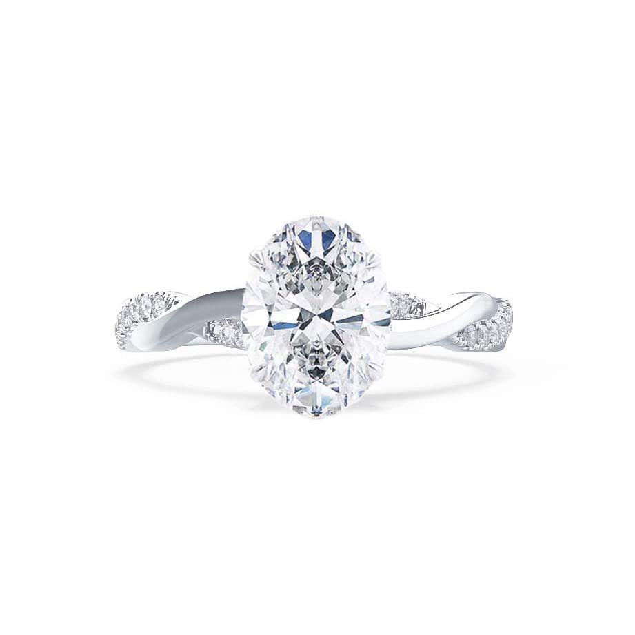 1.50 CT Oval Shaped Moissanite Solitaire Twisted Style Engagement Ring 6