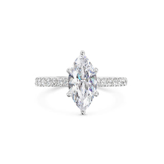 2 CT Marquise Cut Pave CVD F/VS1 Diamond Engagement Ring 1