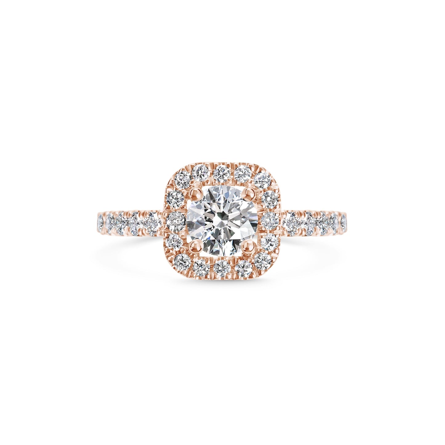 0.6 CT Cushion Halo CVD F/VS1 Diamond Engagement Ring 5