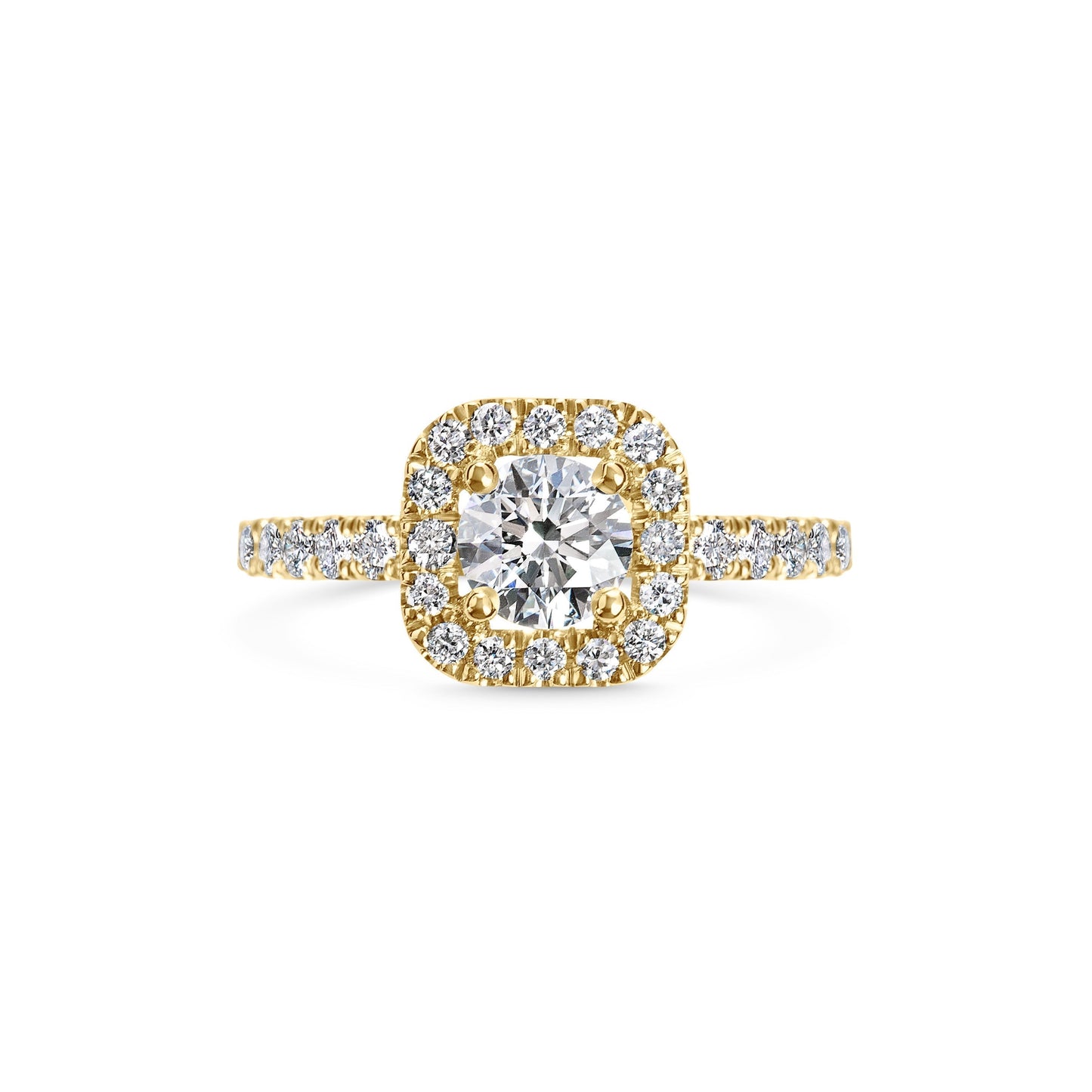 0.6 CT Cushion Halo CVD F/VS1 Diamond Engagement Ring 8