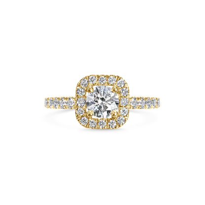 0.6 CT Cushion Halo CVD F/VS1 Diamond Engagement Ring 8