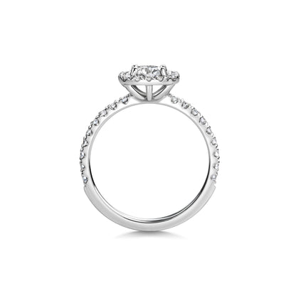 0.6 CT Cushion Halo CVD F/VS1 Diamond Engagement Ring 4