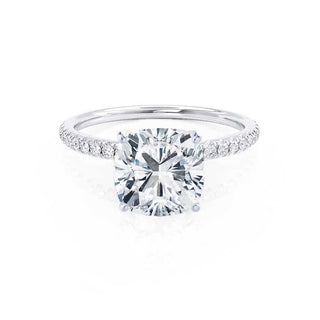 0.80 CT Cushion Shaped Pave Style Moissanite Engagement Ring 3