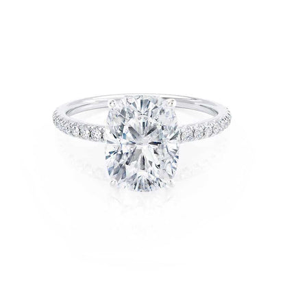 1.75 CT Elongated Cushion Shaped Moissanite Solitaire Pave Engagement Ring 2