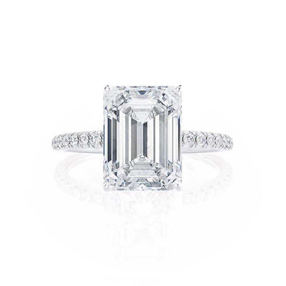 2.52 CT Emerald Shaped Moissanite Solitaire Engagement Ring 3