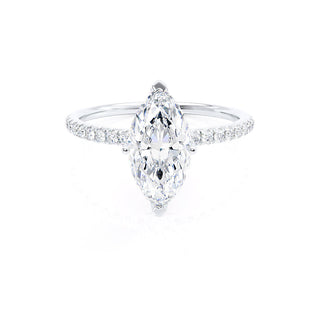1.0 CT Marquise Shaped Pave Style Moissanite Engagement Ring 1