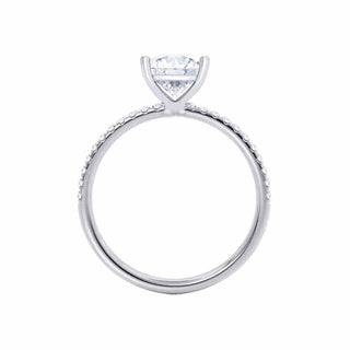 1.50 CT Princess Shaped Pave Style Moissanite Engagement Ring 3
