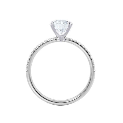 0.90 CT Oval Shaped Moissanite Solitaire Engagement Ring 4