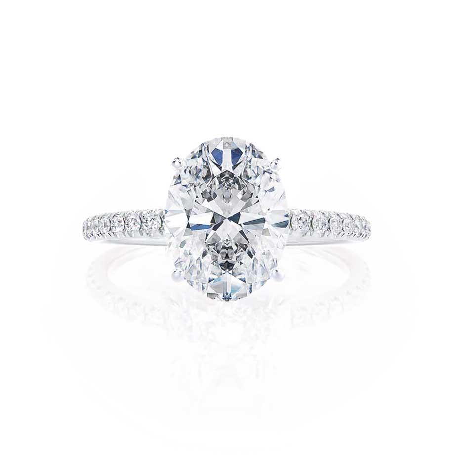 0.90 CT Oval Shaped Moissanite Solitaire Engagement Ring 6