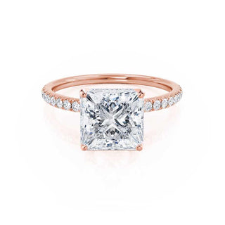1.50 CT Princess Shaped Pave Style Moissanite Engagement Ring 4