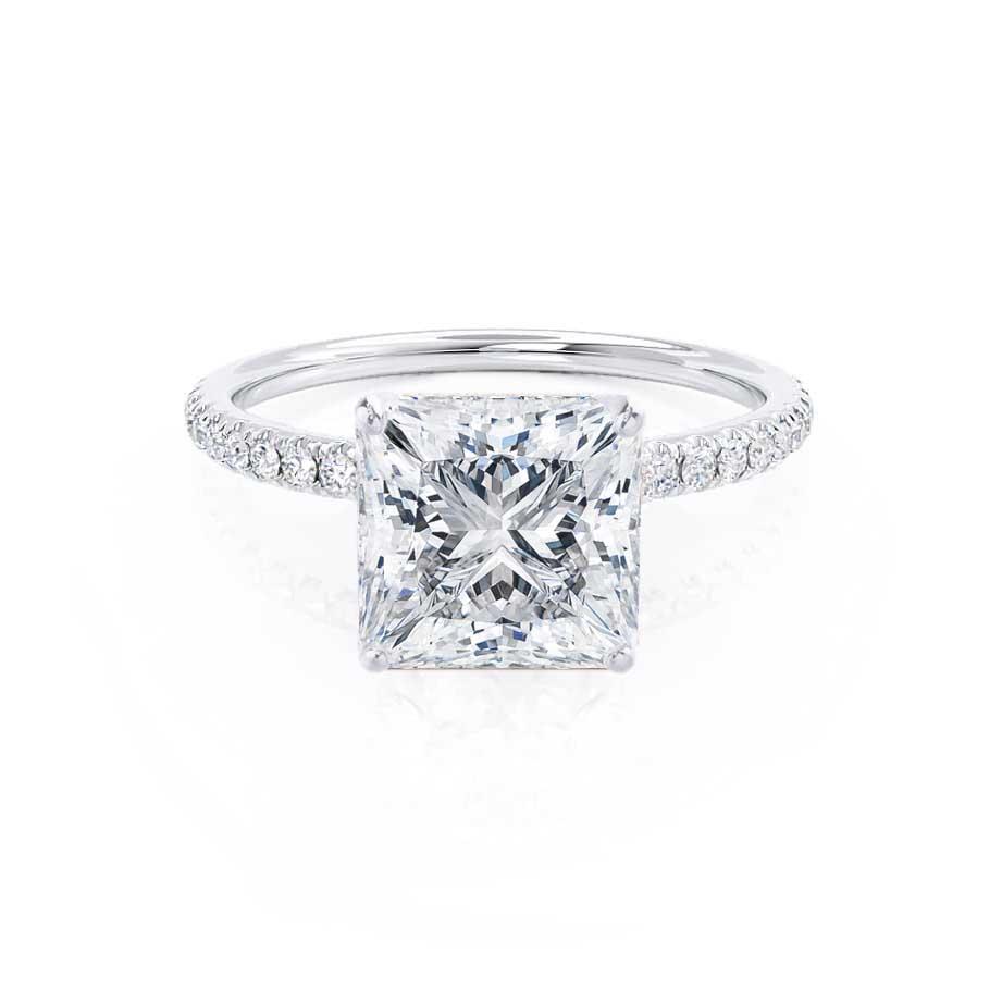 1.50 CT Princess Shaped Moissanite Solitaire Engagement Ring 4