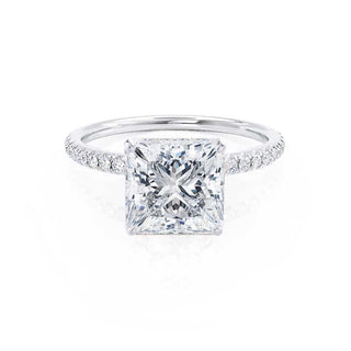 1.50 CT Princess Shaped Pave Style Moissanite Engagement Ring 4