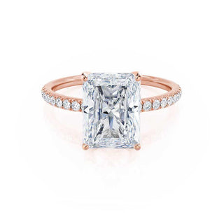 1.20 CT Radiant Shaped Pave Style Moissanite Engagement Ring 4
