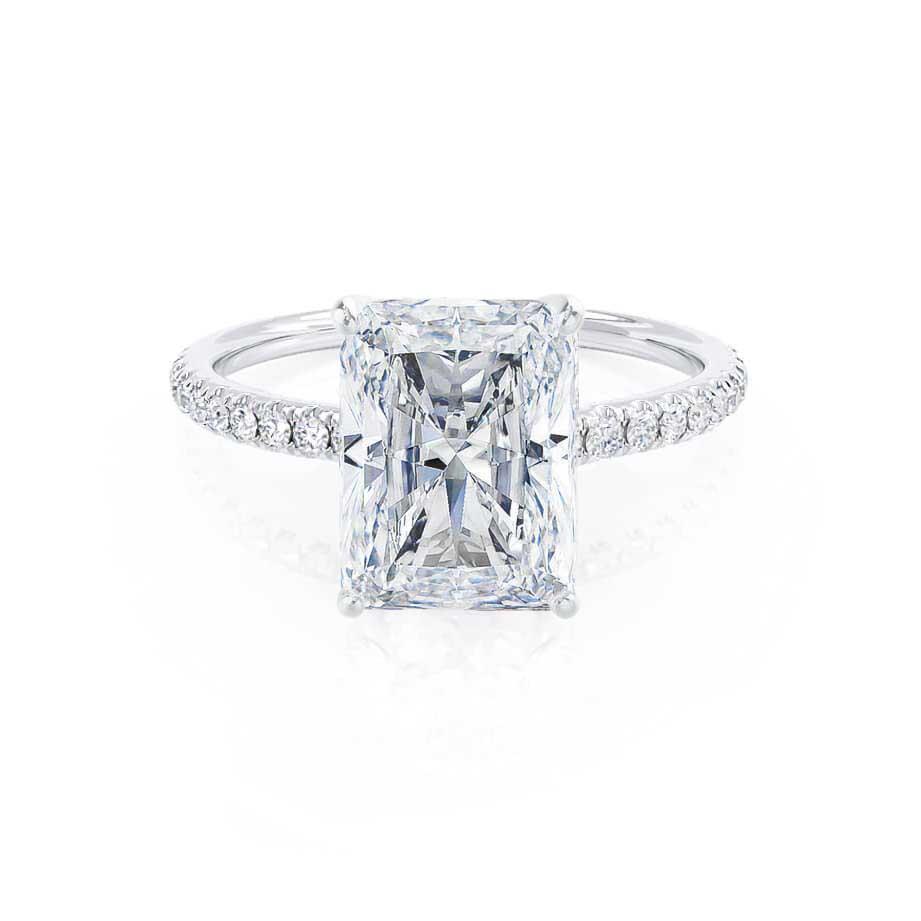 1.20 CT Radiant Shaped Moissanite Solitaire Pave Style Engagement Ring 4