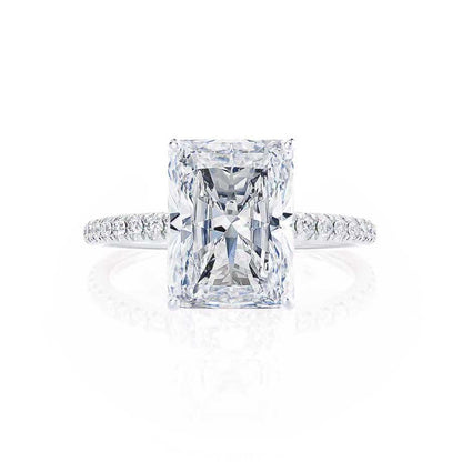 1.20 CT Radiant Shaped Moissanite Solitaire Pave Style Engagement Ring 5