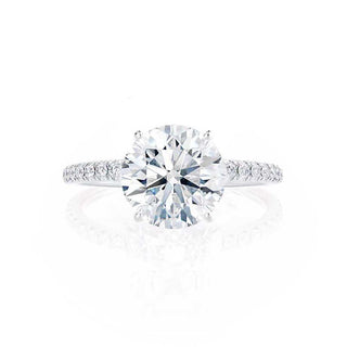 1.0 CT Round Shaped Pave Style Moissanite Engagement Ring 1