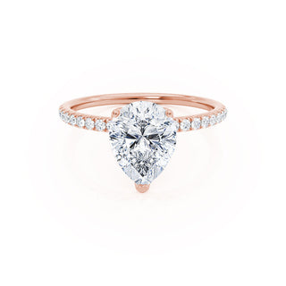 1.20 CT Pear Shaped Pave Style Moissanite Engagement Ring 1